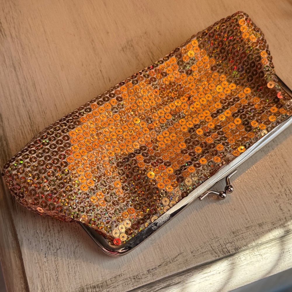 Vintage Sequin Clutch Bag - Gold